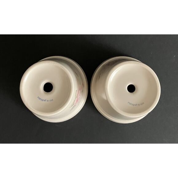 Pfaltzgraff Tea Rose Pattern Stoneware Herb Flower Pot 12035D Set of 2 NWOB - Picture 3 of 7